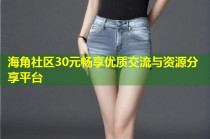 海角社区30元畅享优质交流与资源分享平台